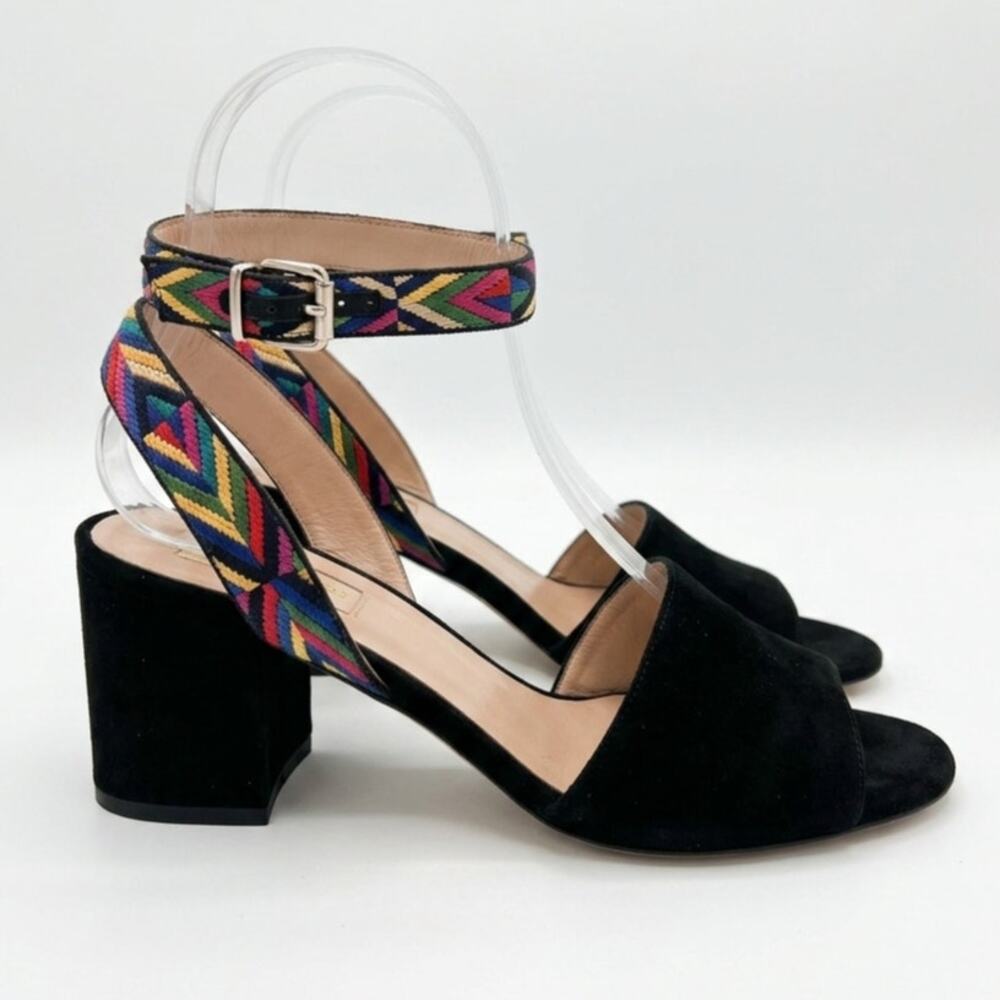 Valentino Native Couture Embroidery Strap Heels Size 37.5